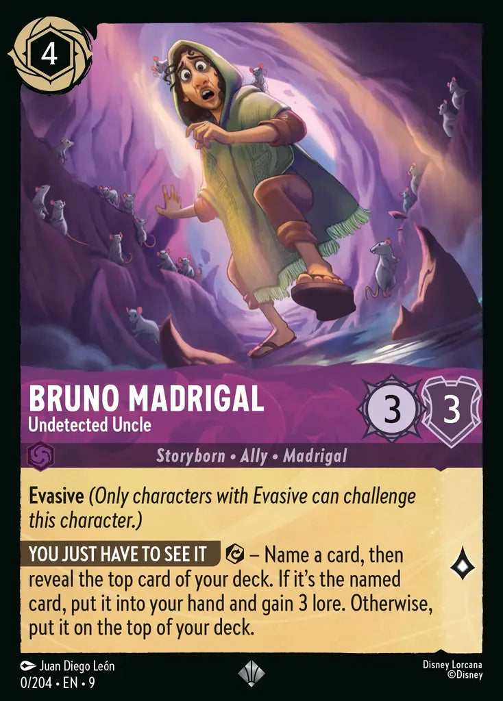 Bruno Madrigal - Undetected Uncle - 201/204 - Rare - Fabled - Disney Lorcana