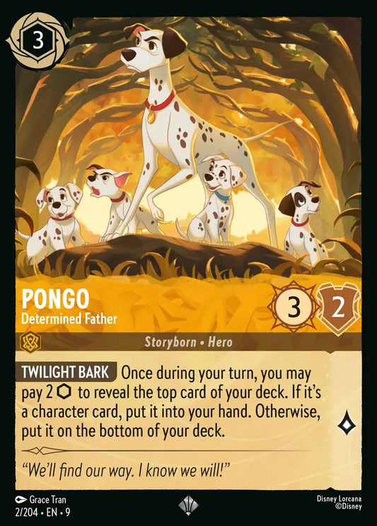 Pongo – Determined Father - 2/204 - Super Rare - Fabled - Disney Lorcana