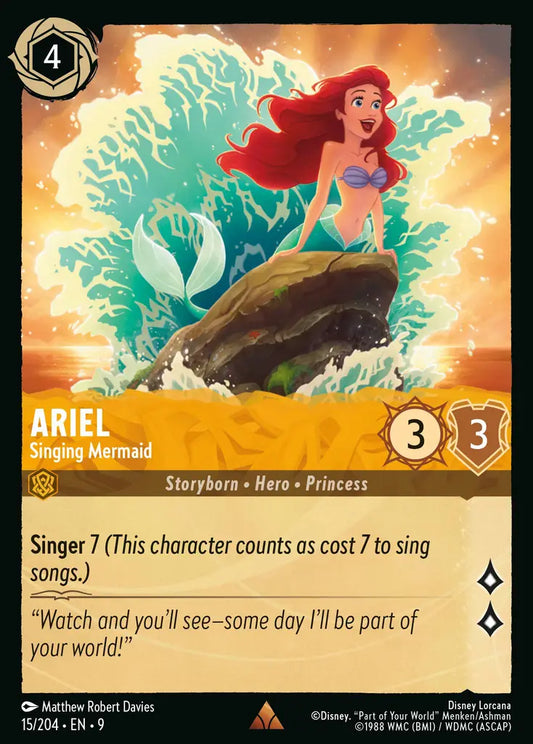 Ariel – Singing Mermaid - 15/204 - Rare - Fabled - Disney Lorcana