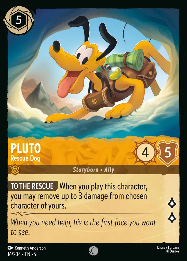 Pluto – Rescue Dog - 16/204 - Common - Fabled - Disney Lorcana