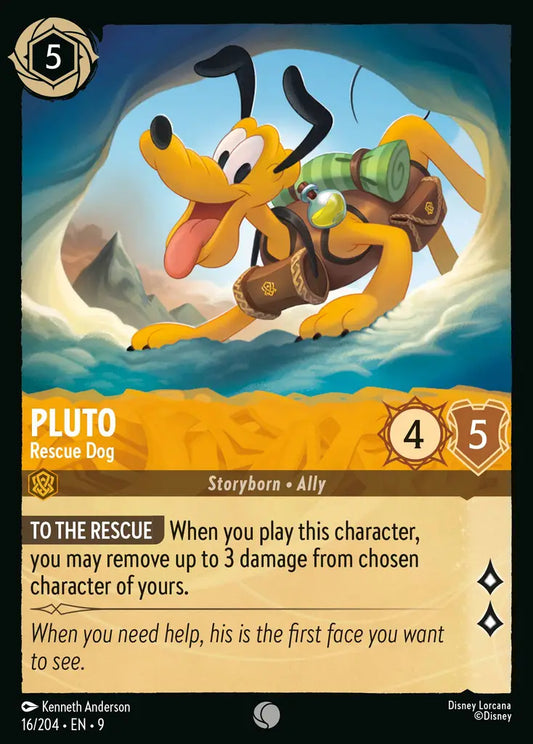 Pluto – Rescue Dog - 16/204 - Common - Fabled - Disney Lorcana