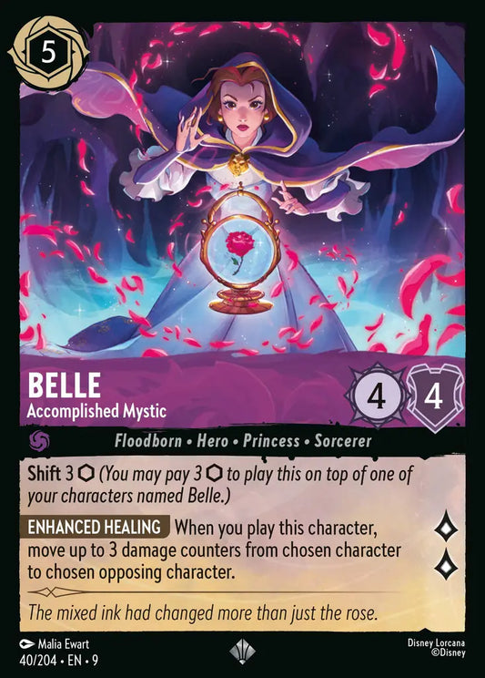 Belle - Accomplished Mystic - 40/204 - Super Rare - Fabled - Disney Lorcana