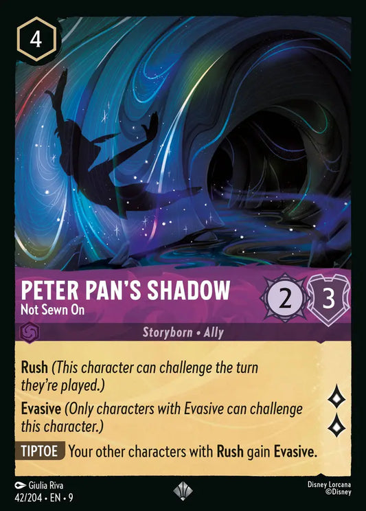 Peter Pan's Shadow - Not Sewn On - 42/204 - Super Rare - Fabled - Disney Lorcana