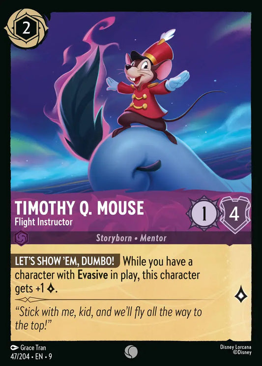 Timothy Q. Mouse - Flight Instructor - 47/204 - Common - Fabled - Disney Lorcana