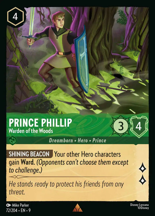 Prince Phillip - Warden of the Woods - 72/204 - Rare - Fabled - Disney Lorcana