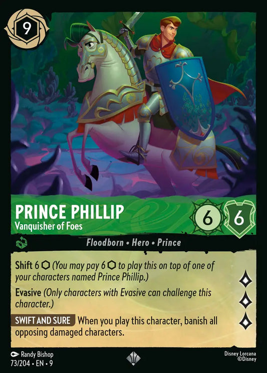 Prince Phillip - Vanquisher of Foes - 73/204 - Super Rare - Fabled - Disney Lorcana