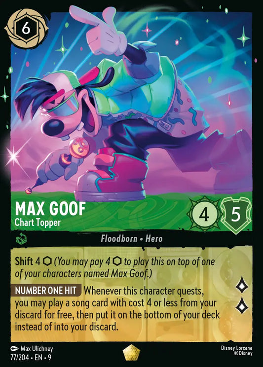 Max Goof - Chart Topper - 77/204 - Legendary - Fabled - Disney Lorcana