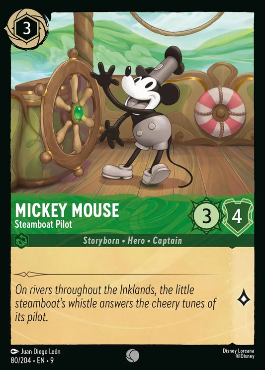 Mickey Mouse - Steamboat Pilot - 80/204 - Common - Fabled - Disney Lorcana