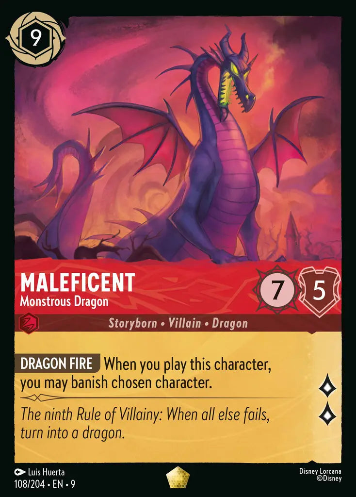 Maleficent - Monstrous Dragon - 108/204 - Legendary - Fabled - Disney Lorcana