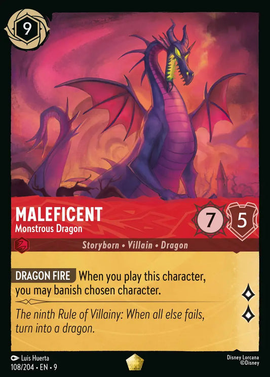 Maleficent - Monstrous Dragon - 108/204 - Legendary - Fabled - Disney Lorcana