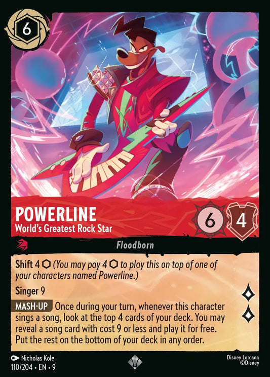 Powerline - World's Greatest Rock Star - 110/204 - Super Rare - Fabled - Disney Lorcana