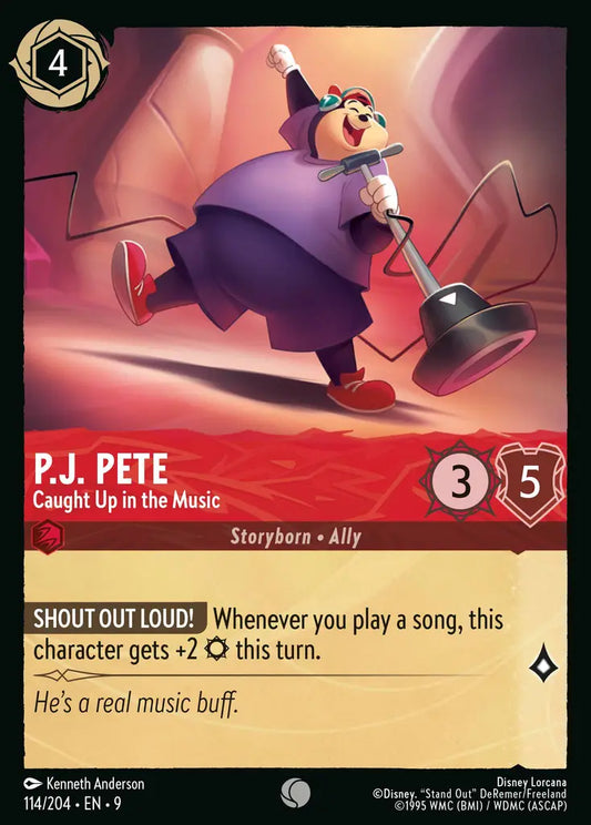 P.J. Pete - Caught Up in the Music - 114/204 - Common - Fabled - Disney Lorcana