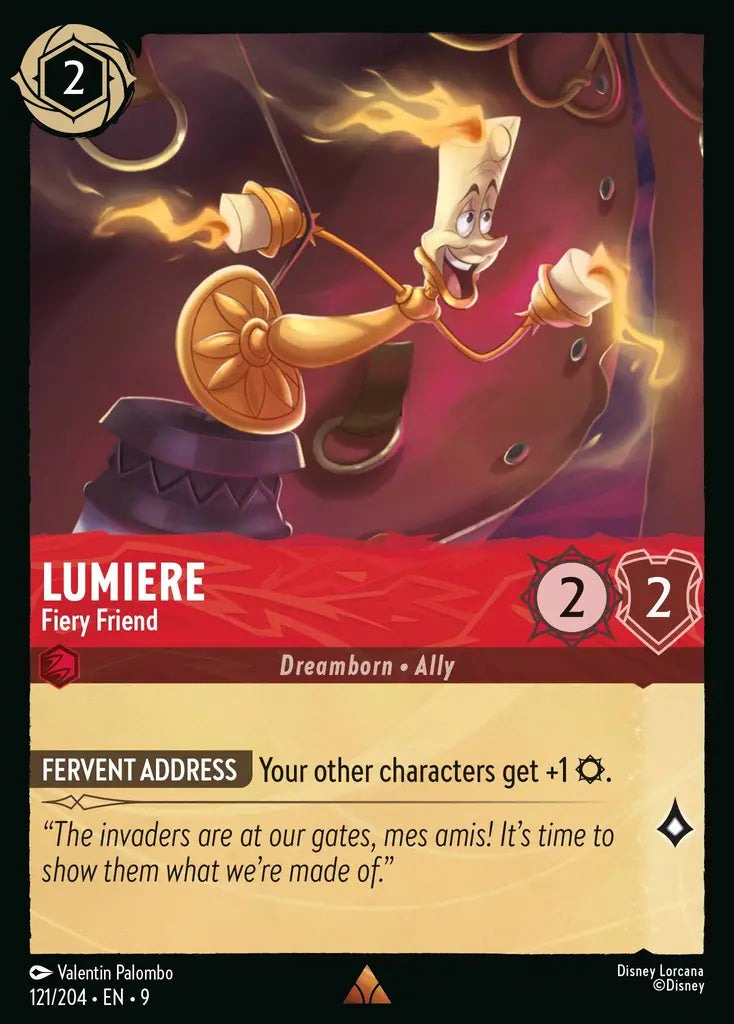 Lumiere - Fiery Friend - 121/204 - Rare - Fabled - Disney Lorcana