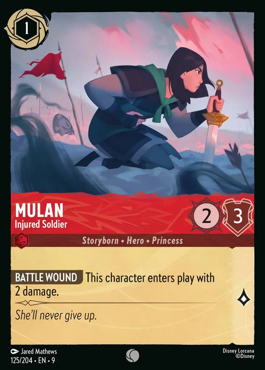 Mulan - Injured Soldier - 125/204 - Common - Fabled - Disney Lorcana