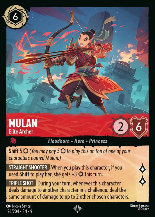 Mulan - Elite Archer - 126/204 - Super Rare - Fabled - Disney Lorcana