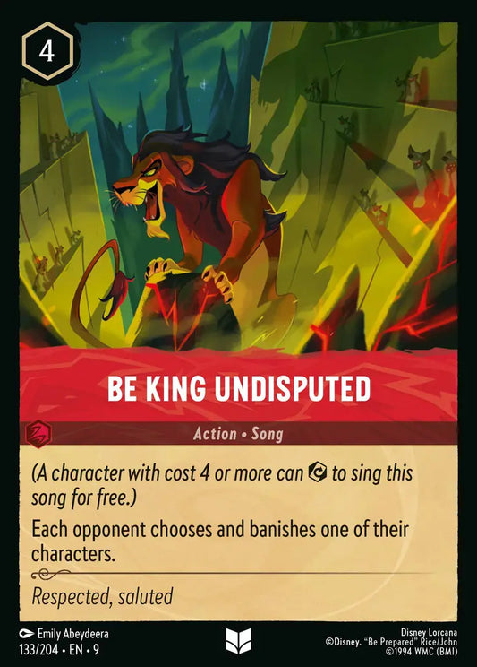 Be King Undisputed - 133/204 - Rare - Fabled - Disney Lorcana