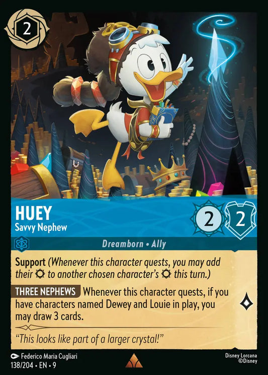 Huey - Savvy Nephew - 138/204 - Rare - Fabled - Disney Lorcana
