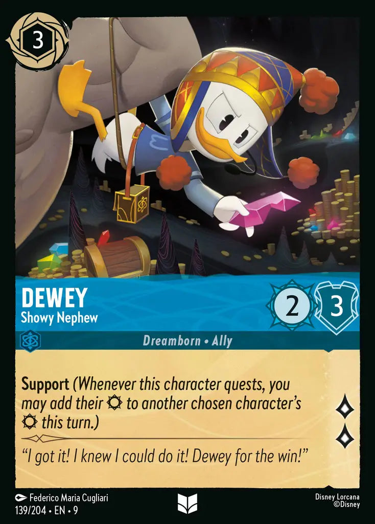 Dewey - Showy Nephew - 139/204 - Uncommon - Fabled - Disney Lorcana