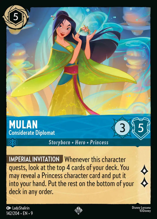 Mulan - Considerate Diplomat - 142/204 - Super Rare - Fabled - Disney Lorcana