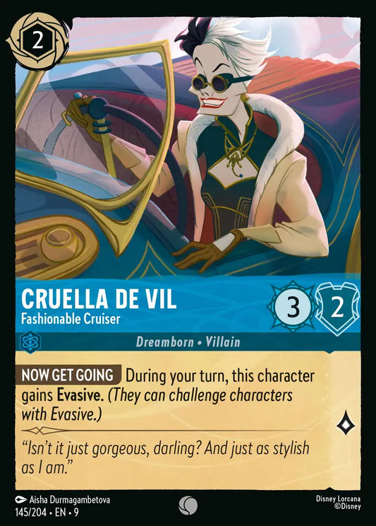 Cruella De Vil - Fashionable Cruiser - 145/204 - Common - Fabled - Disney Lorcana