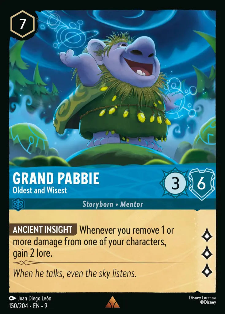 Grand Pabbie - Oldest and the Wisest - 150/204 - Rare - Fabled - Disney Lorcana