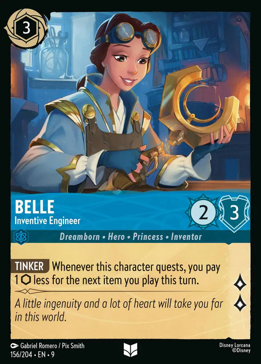 Belle - Inventive Engineer - 156/204 - Uncommon - Fabled - Disney Lorcana