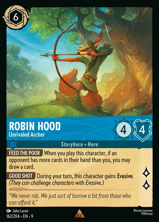 Robin Hood - Unrivaled Archer - 162/204 - Rare - Fabled - Disney Lorcana