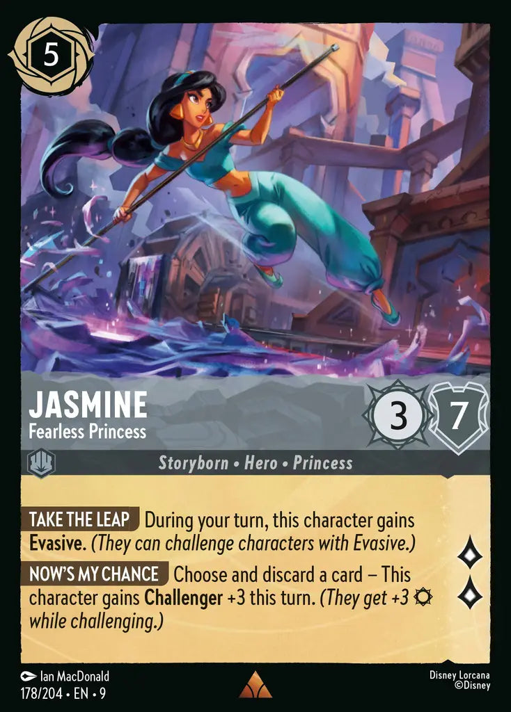 Jasmine - Fearless Princess - 178/204 - Rare - Fabled - Disney Lorcana