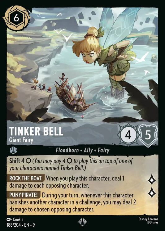 Tinker Bell - Giant Fairy - 188/204 - Super Rare - Fabled - Disney Lorcana