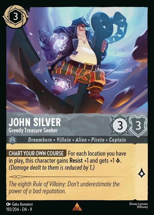 John Silver - Greedy Treasure Seeker - 192/204 - Rare - Fabled - Disney Lorcana