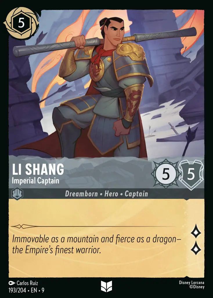 Li Shang - Imperial Captain - 193/204 - Uncommon - Fabled - Disney Lorcana