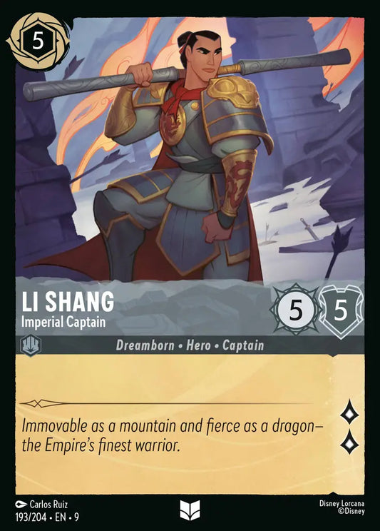 Li Shang - Imperial Captain - 193/204 - Uncommon - Fabled - Disney Lorcana