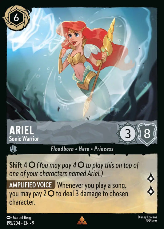 Ariel - Sonic Warrior - 195/204 - Rare - Fabled - Disney Lorcana