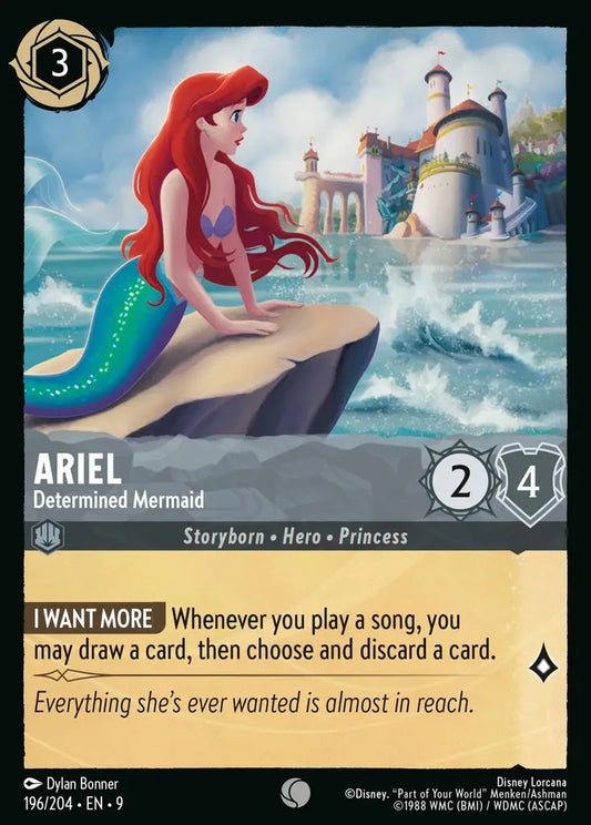 Ariel - Determined Mermaid - 196/204 - Common - Fabled - Disney Lorcana