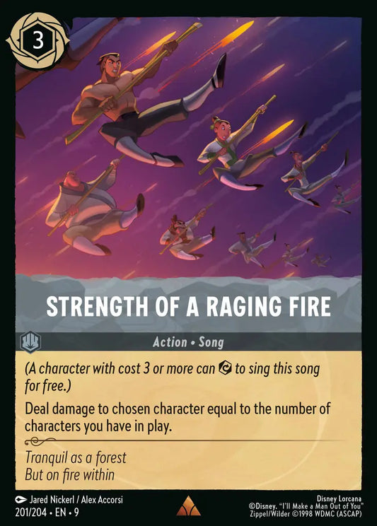 Strength of a Raging Fire - 201/204 - Rare - Fabled - Disney Lorcana