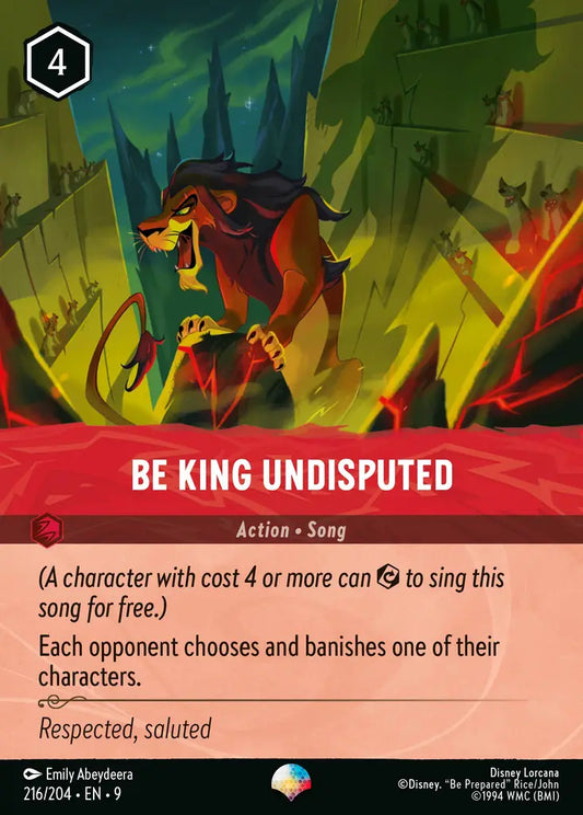 Be King Undisputed - 216/204 - Epic - Fabled - Disney Lorcana