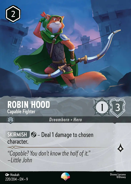 Robin Hood - Capable Fighter - 220/204 - Epic - Fabled - Disney Lorcana