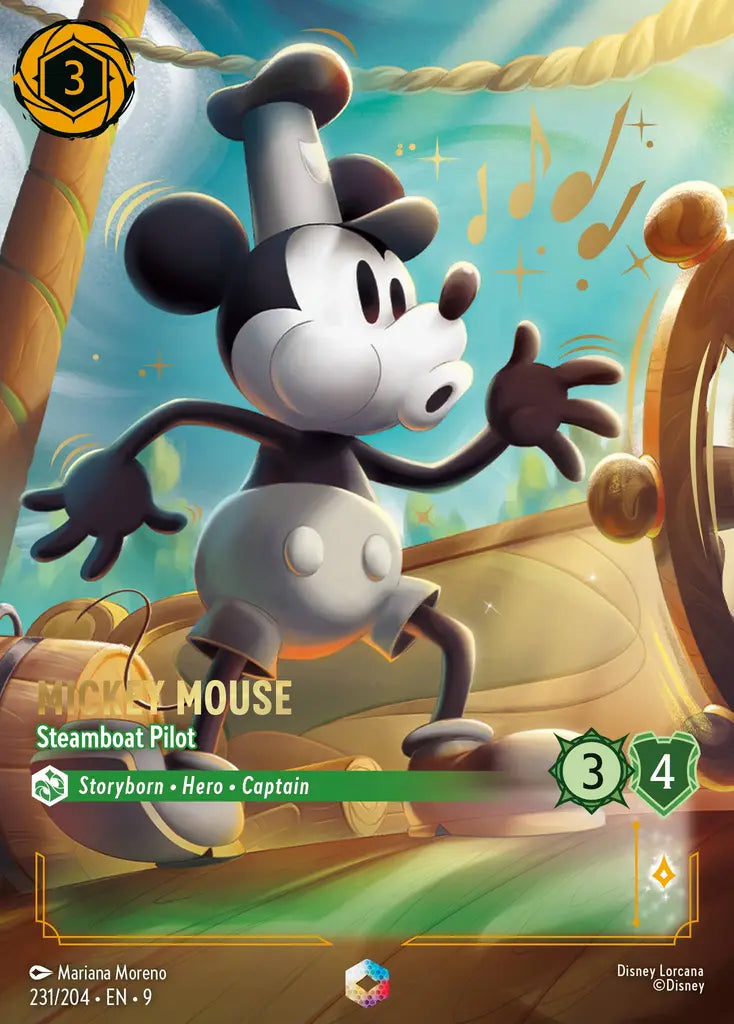 Mickey Mouse - Steamboat Pilot - 231/204 - Enchanted - Fabled - Disney Lorcana