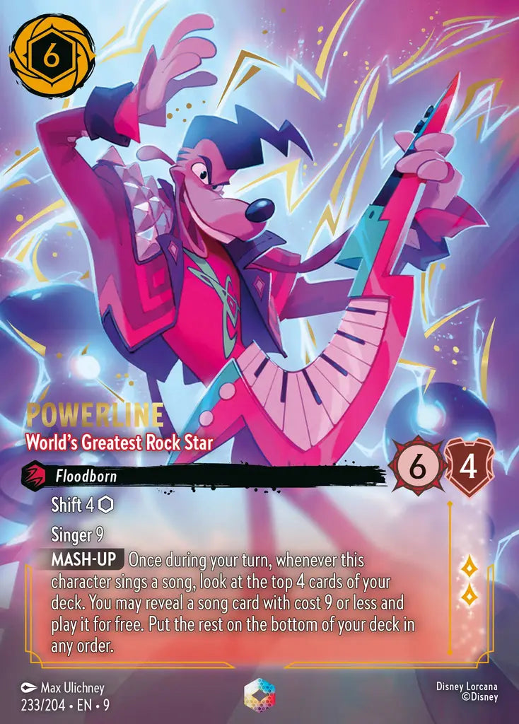 Powerline - World's Greatest Rock Star - 233/204 - Enchanted - Fabled - Disney Lorcana