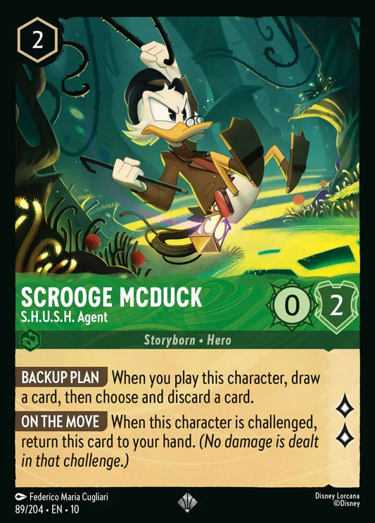 Scrooge McDuck - S.H.U.S.H. Agent - 89/204 - Super Rare - Whispers in the Well - Disney Lorcana