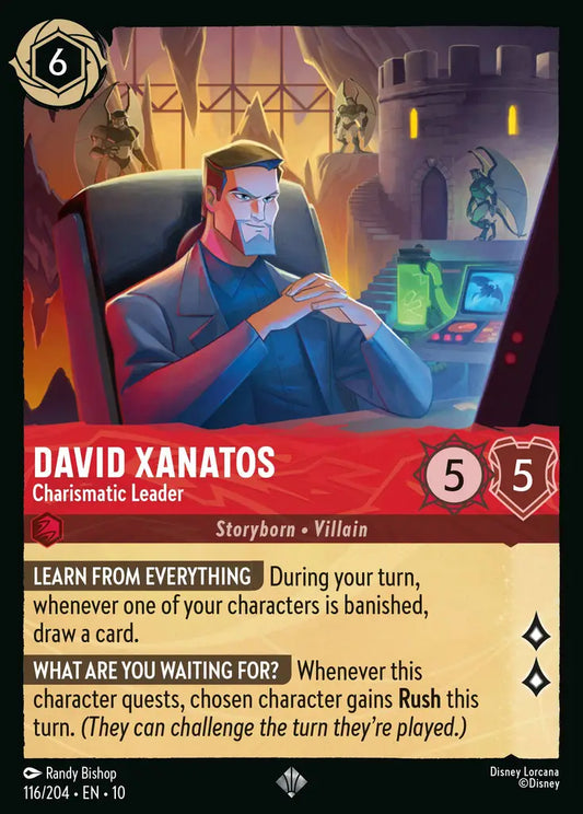 David Xanatos - Charismatic Leader - 116/204 - Super Rare - Whispers in the Well - Disney Lorcana