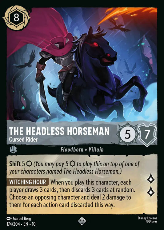 The Headless Horseman - Cursed Rider - 174/204 - Super Rare - Whispers in the Well - Disney Lorcana