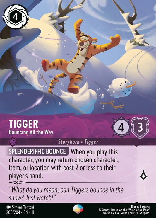 Tigger - Bouncing All the Way - 208/204 - Epic - Winterspell - Disney Lorcana