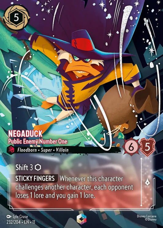 Negaduck - Public Enemy Number One - 232/204 - Enchanted - Winterspell - Disney Lorcana