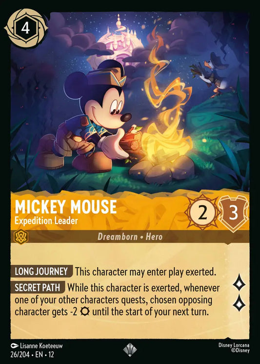 Mickey Mouse - Expedition Leader - 26/204 - Super Rare - Wilds Unknown - Disney Lorcana