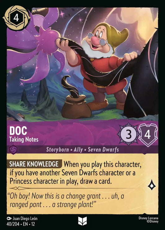 Doc - Taking Notes - 40/204 - Uncommon - Wilds Unknown - Disney Lorcana