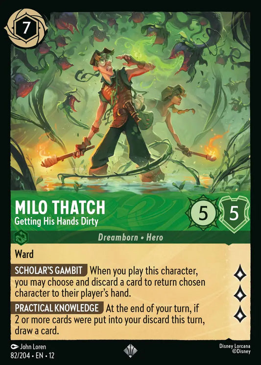 Milo Thatch - Getting His Hands Dirty - 82/204 - Super Rare - Wilds Unknown - Disney Lorcana