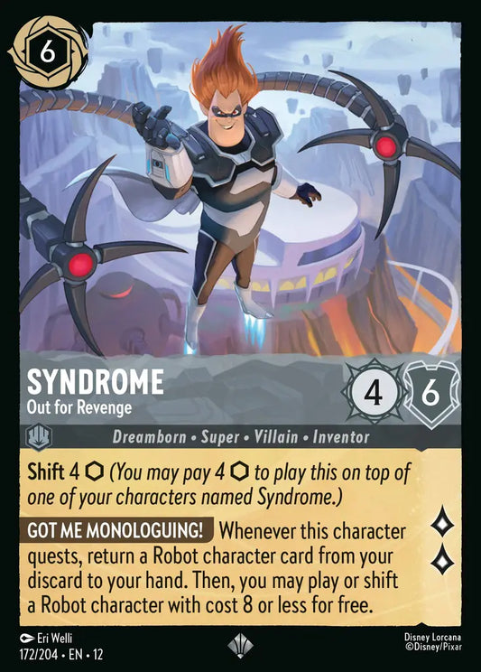 Syndrome - Out for Revenge - 172/204 - Super Rare - Wilds Unknown - Disney Lorcana