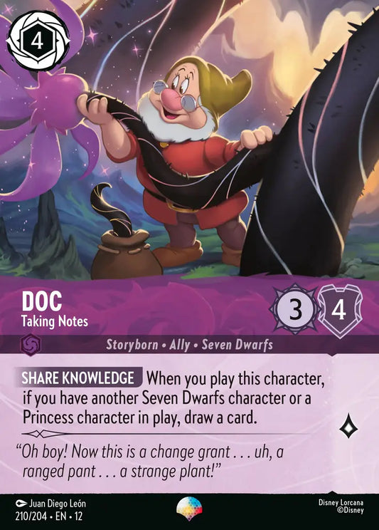 Doc - Taking Notes - 210/204 - Epic - Wilds Unknown - Disney Lorcana