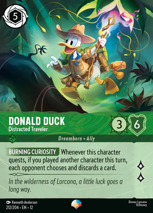 Donald Duck - Distracted Traveler - 212/204 - Epic - Wilds Unknown - Disney Lorcana